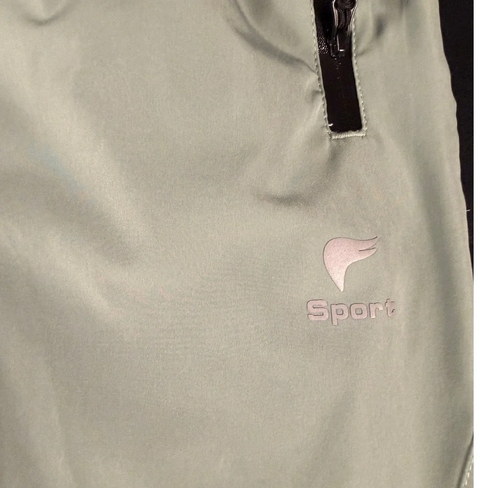 Sport-Tek Sage Green Lightweight Joggers Elastic Waist Zipper Pockets‎ Mens S